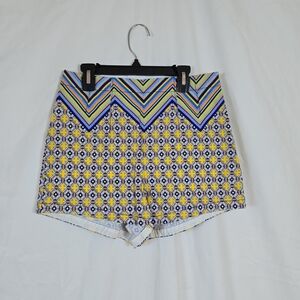 Maeve Anthropologie Women's Yellow High-Rise Geometric Floral Relaxed Shorts‎ 6